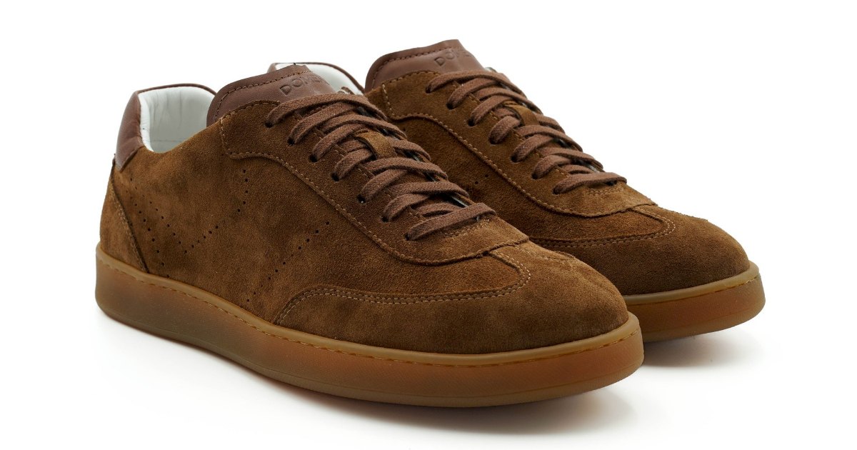 Brązowe zamszowe sneakersy męskie Domeno C0112BR1352_BR – jak impregnować buty z zamszu