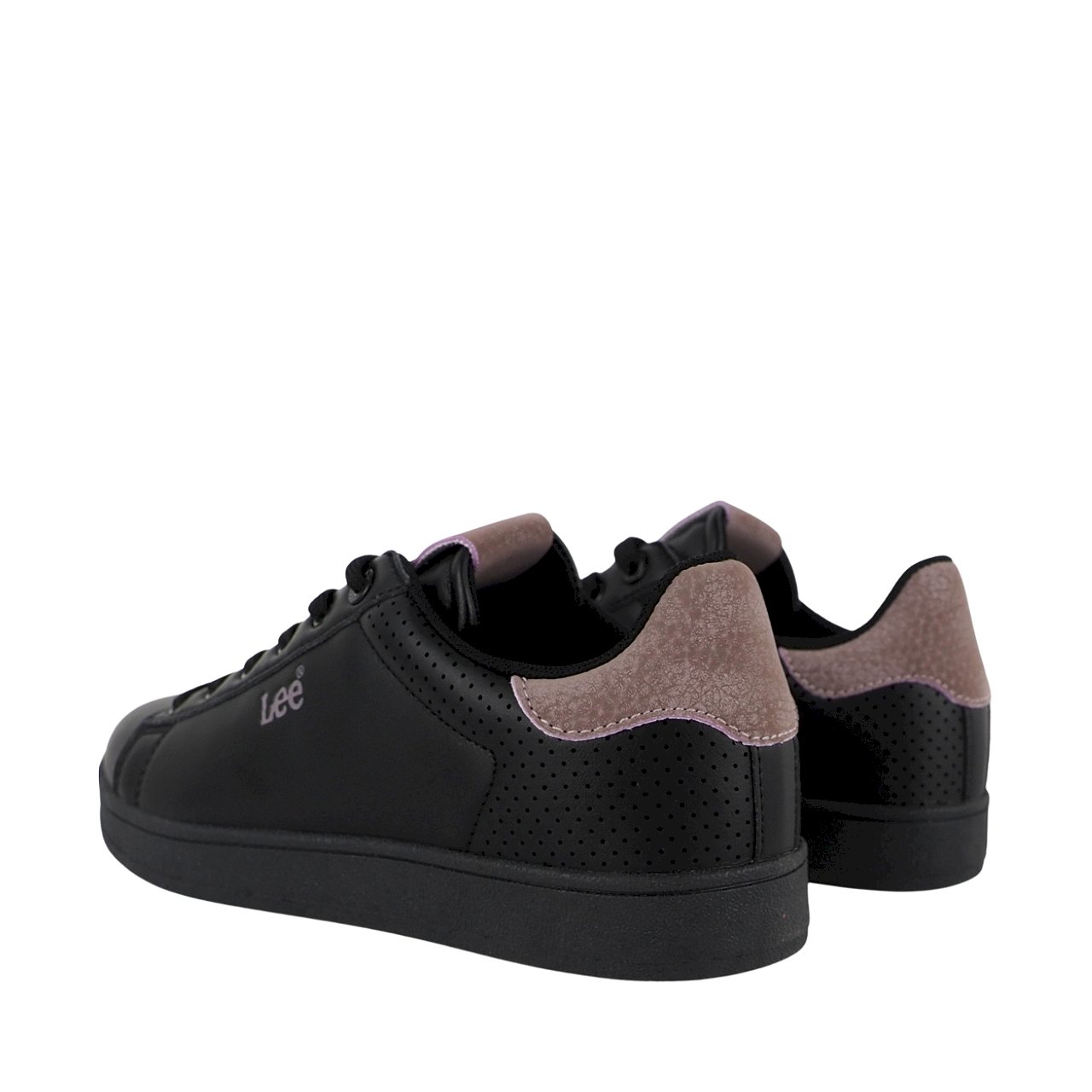 Czarne tenisówki damskie Lee Lilly Low 50253009 25Y ze skóry syntetycznej