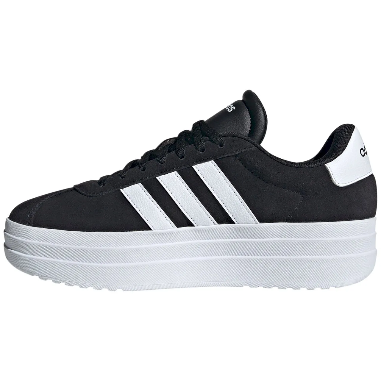 Pantofi din piele de căprioară neagră pentru femei Adidas VL Court Bold IH9995