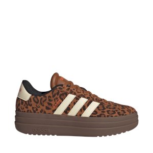 Buty skórzane damskie w panterke Adidas VL Court Bold KK4671