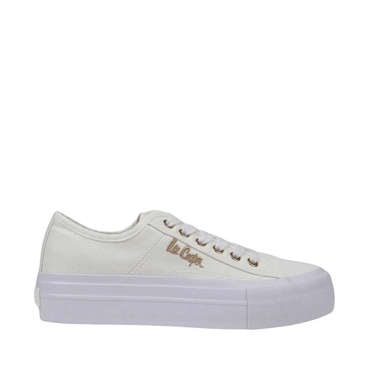 Białe tenisówki damskie Lee Cooper LCW-24-31-2725LA na platformie