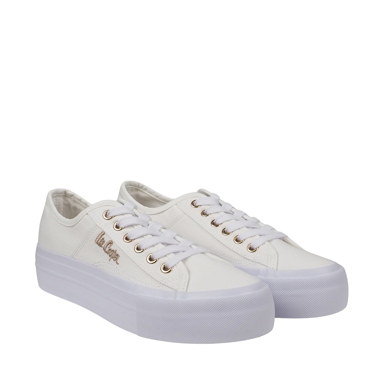 Zapatillas plataforma textil mujer blanco Lee Cooper