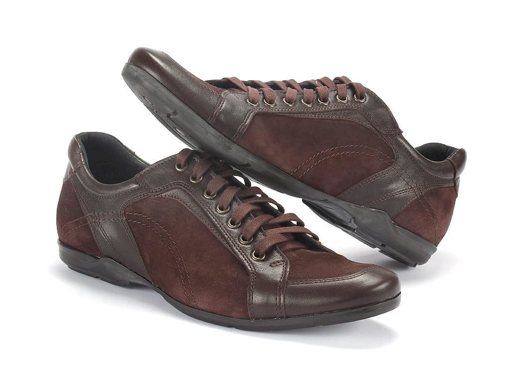 Skórzane buty męskie brązowe Domeno 1414 23