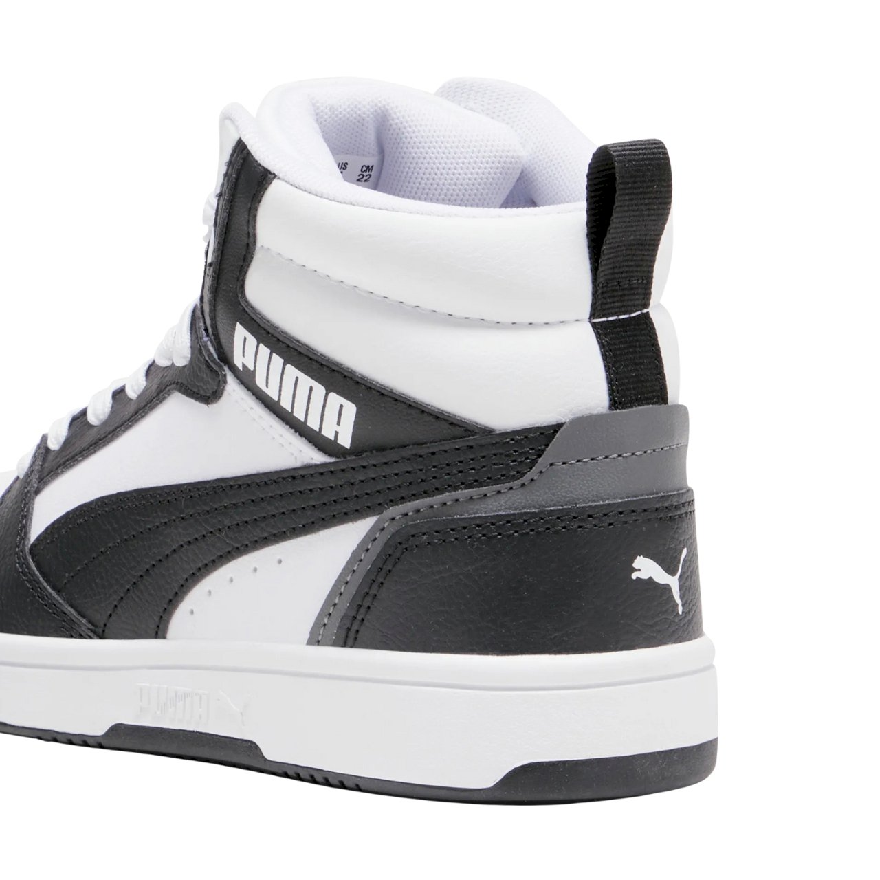 Dětské vysoké bílo-černé tenisky Puma