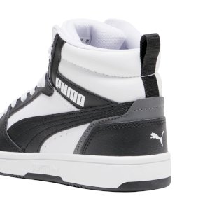 Dětské vysoké bílo-černé tenisky Puma