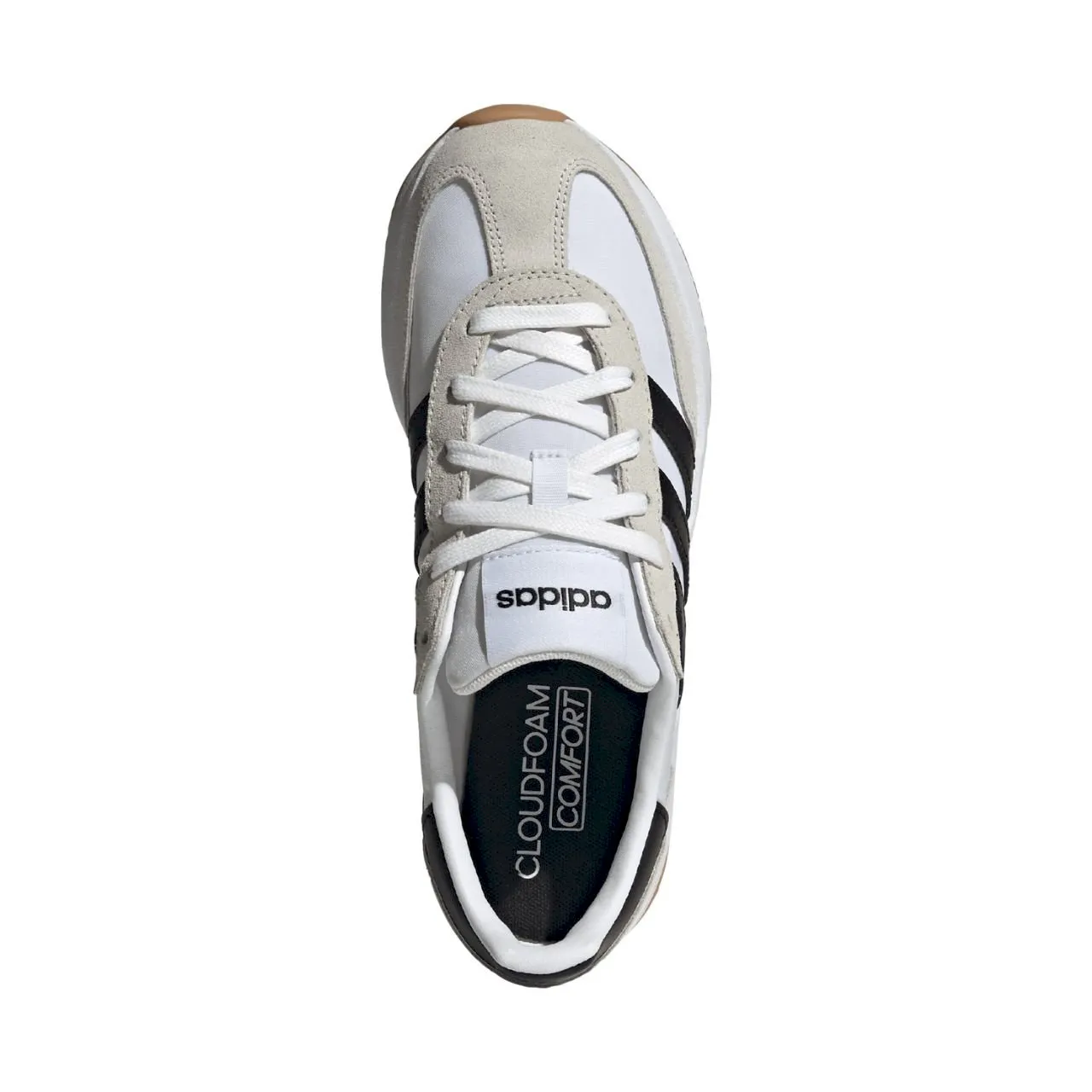 Módne dámske kožené topánky Adidas white