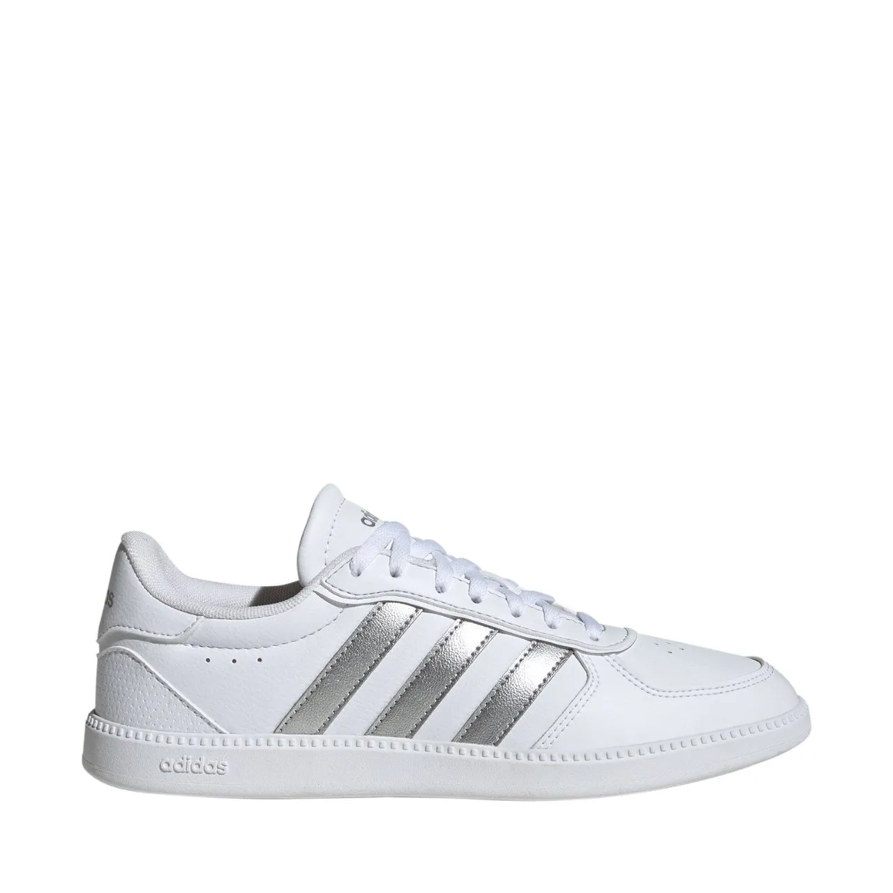 Adidas Breaknet Sleek damessneakers wit zilver gestreept