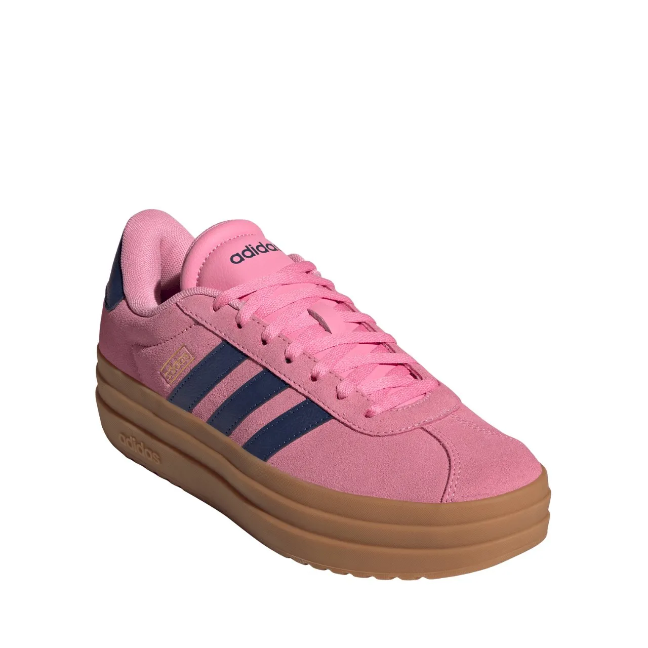 Розовые женские кроссовки на толстой подошве Adidas VL Court Bold