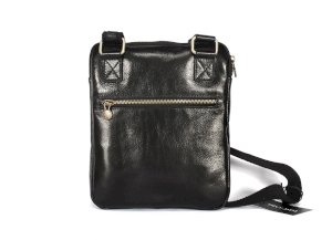 Skórzana listonoszka męska czarna