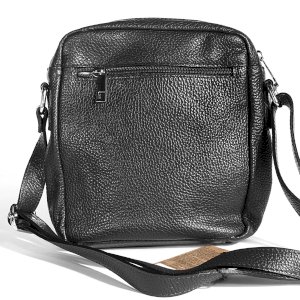 Czarna listonoszka skórzana męska