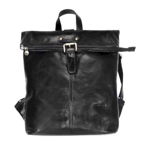 حقيبة ظهر جلدية سوداء للرجال