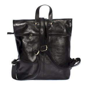 حقيبة ظهر جلدية للرجال أسود