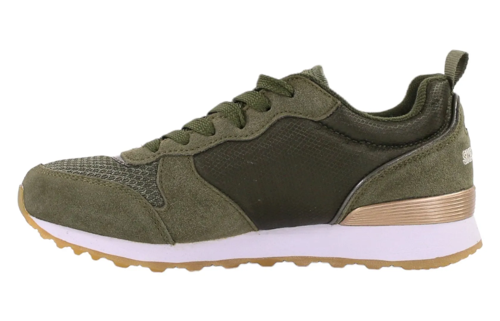 Skechers RETROS olíva színű, bőrből készült női cipő