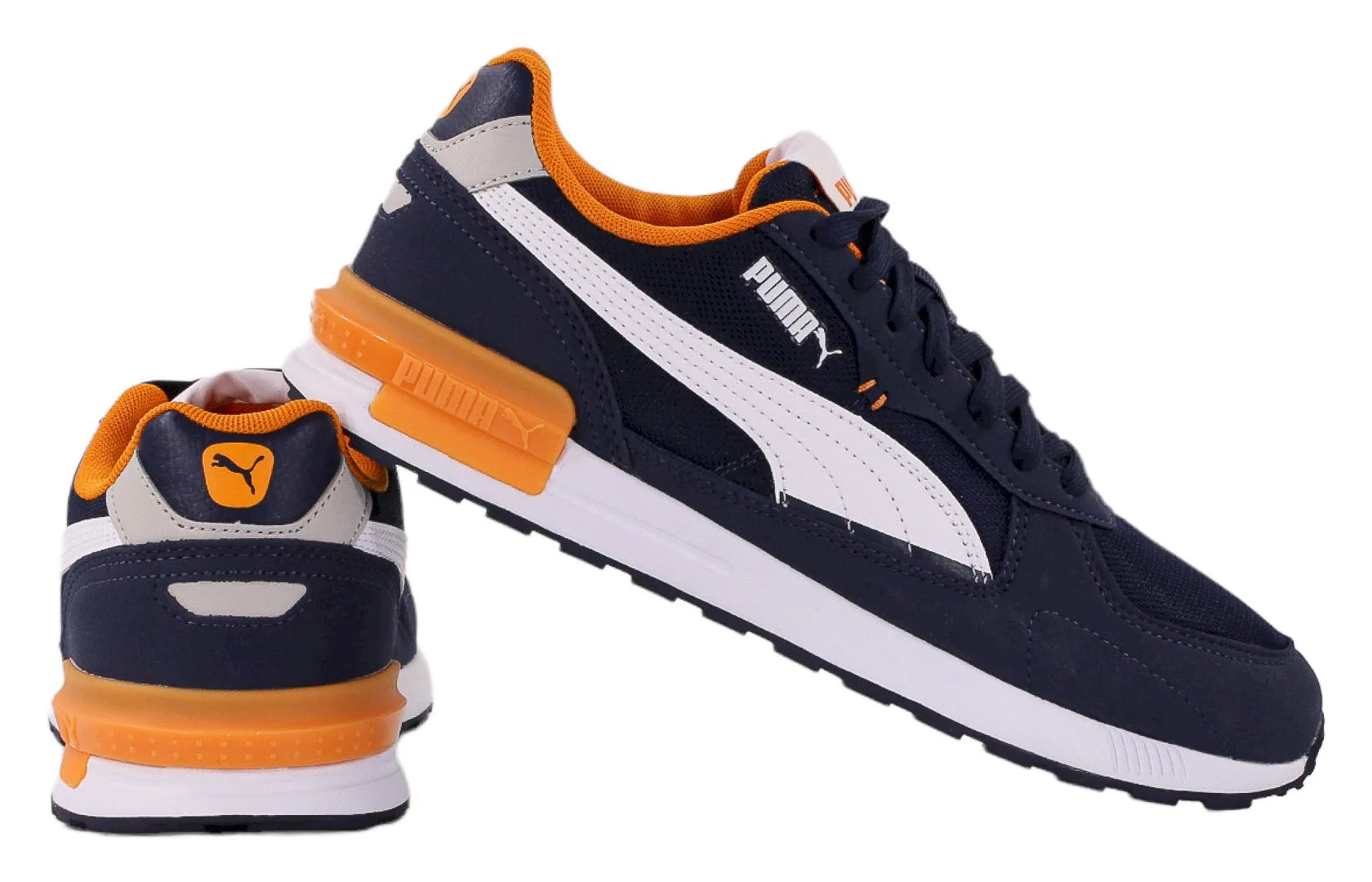 Sneakersy markowe młodzieżowe Puma Graviton Peacoat z jasną podeszwą