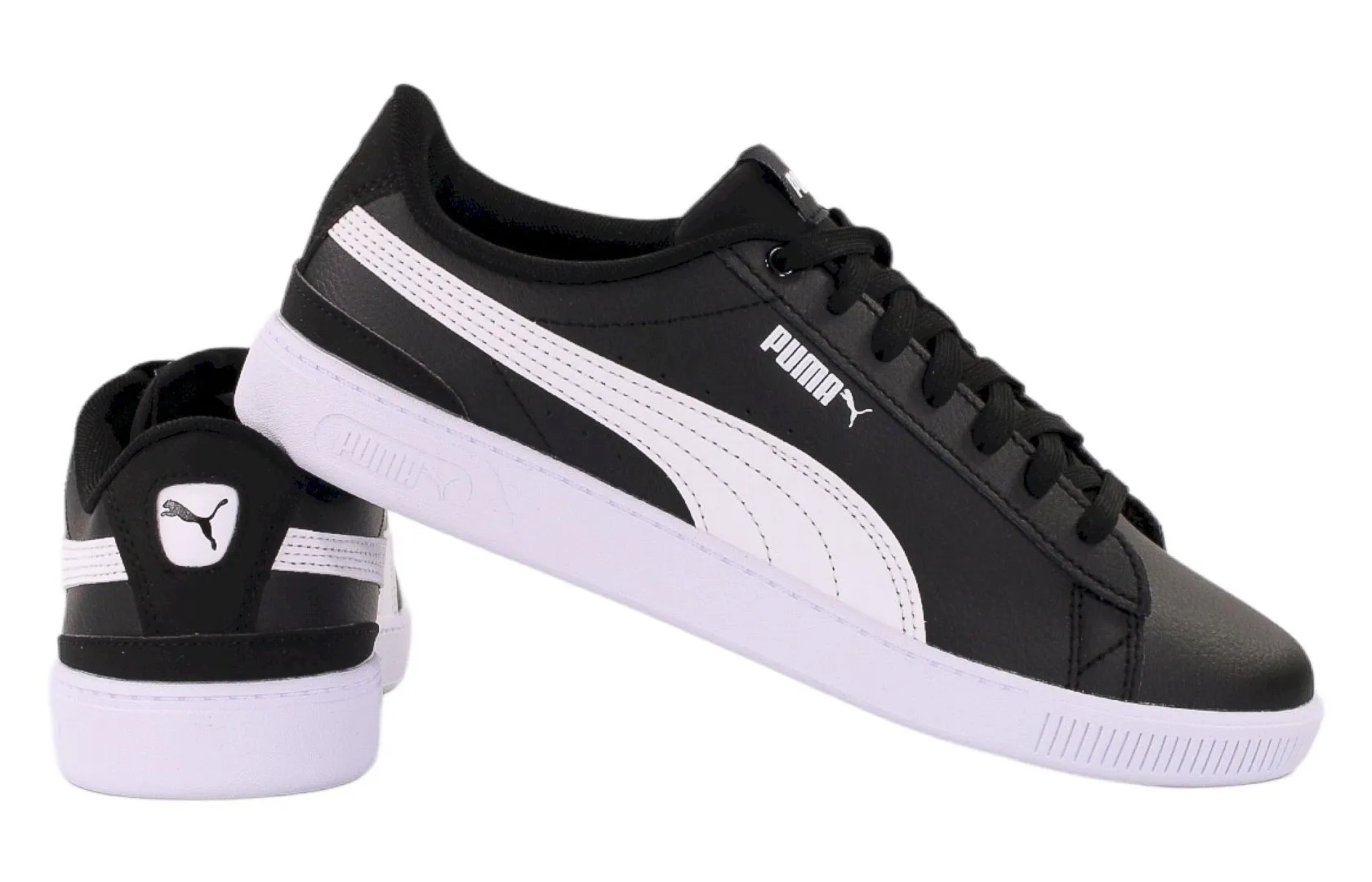Μαύρα δερμάτινα γυναικεία παπούτσια Puma Vikky