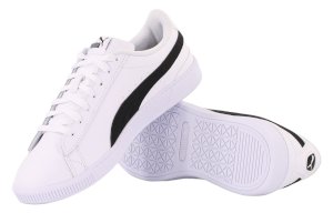 Białe sneakersy skórzane damskie Puma Vikky v3 Lthr 383115 04