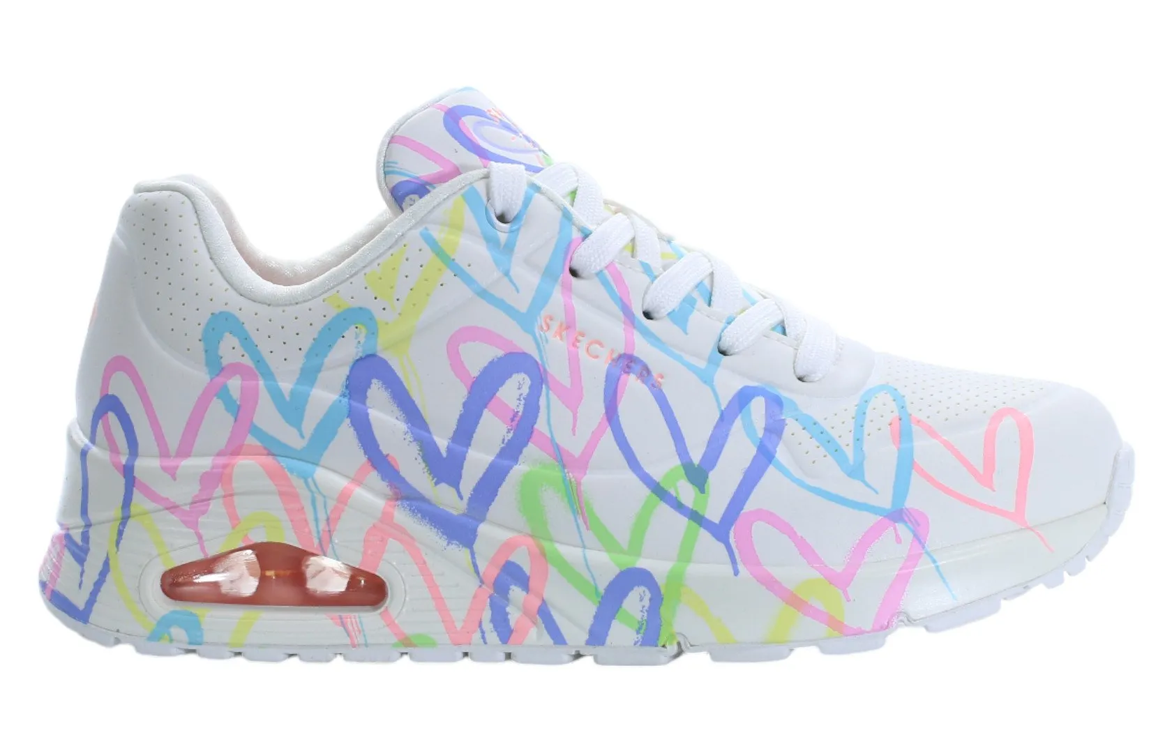 Zapatillas blancas de mujer Skechers Spread The Love 155507-WPTQ