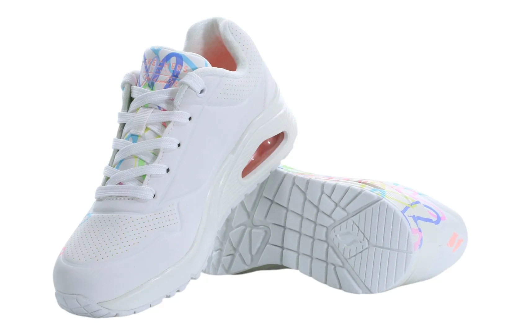 Zapatos de mujer Skechers «Spread The Love» de colores con suela blanca
