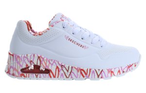 Λευκά γυναικεία πάνινα παπούτσια Skechers UNO 155506-WRPK