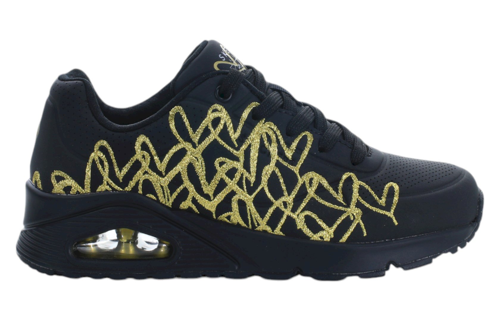 Черные женские кроссовки Skechers UNO GOLDEN