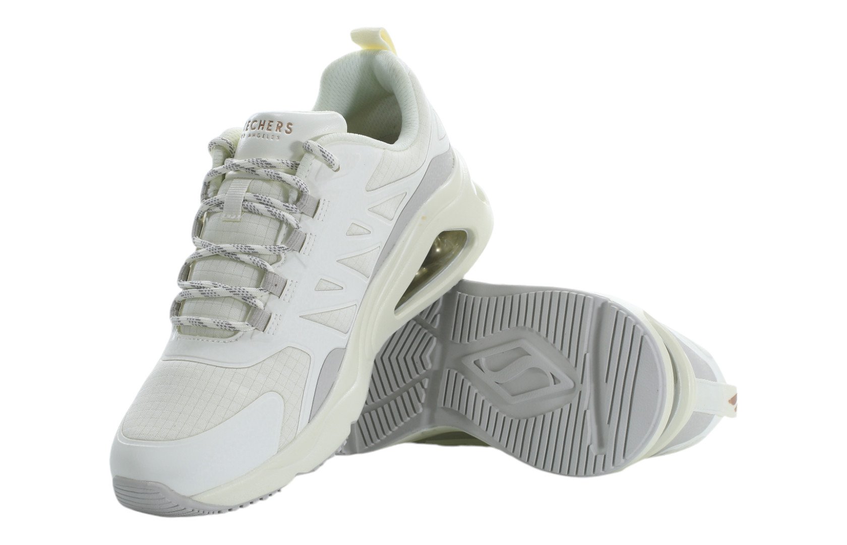 Брендовые женские спортивные кроссовки Skechers TRES-AIR UNO белого цвета