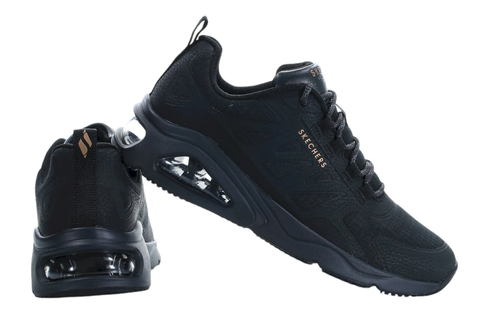 Чорні жіночі спортивні кросівки Skechers TRES-AIR UNO з повітряною подушкою