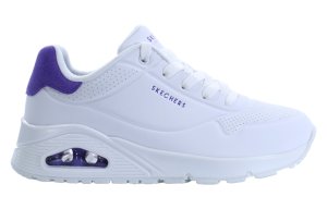 Białe sneaersy damskie Skechers UNO 177092-WPUR
