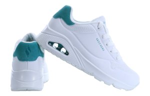 Fehér-menta színű, platform talpú Skechers UNO női cipő