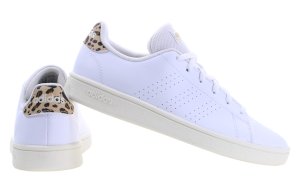 Adidas ADVANTAGE BASE Women's White Leopard-Print Sneakers