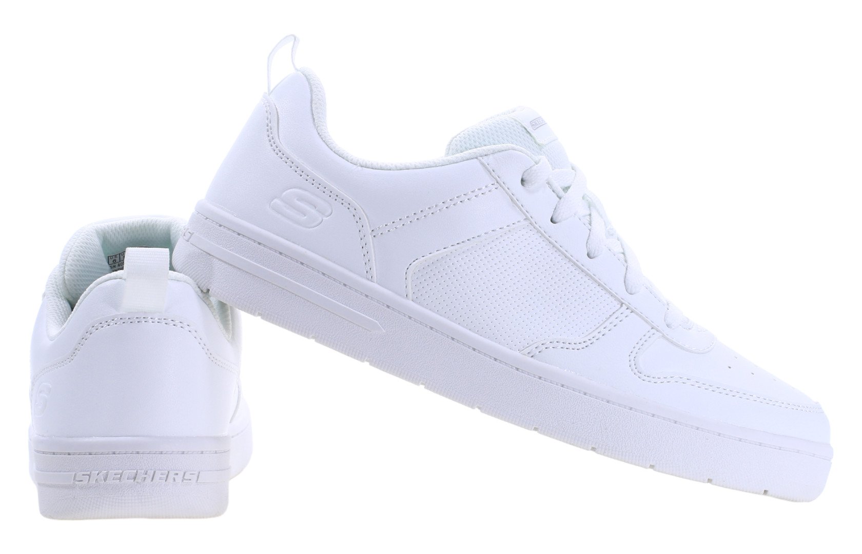Białe sneakersy Skechers  z grubszą podeszwą