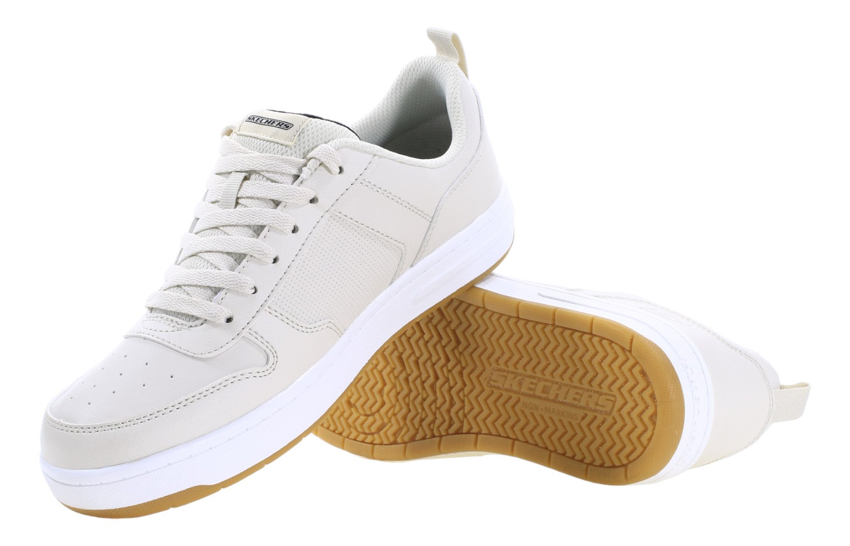 Jasne sneakersy Skechers 405634L-NAT na grubej podeszwie