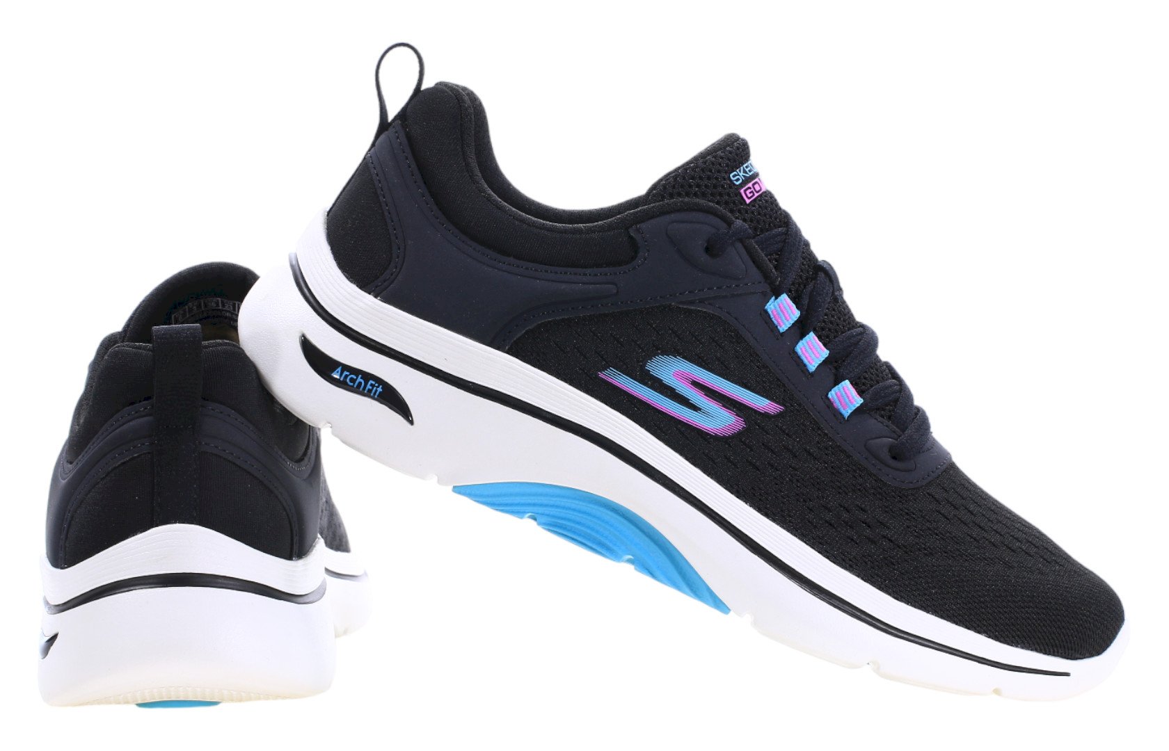 Черные кроссовки Skechers с белой амортизирующей подошвой