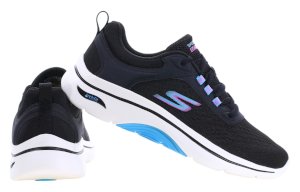 Черные кроссовки Skechers с белой амортизирующей подошвой