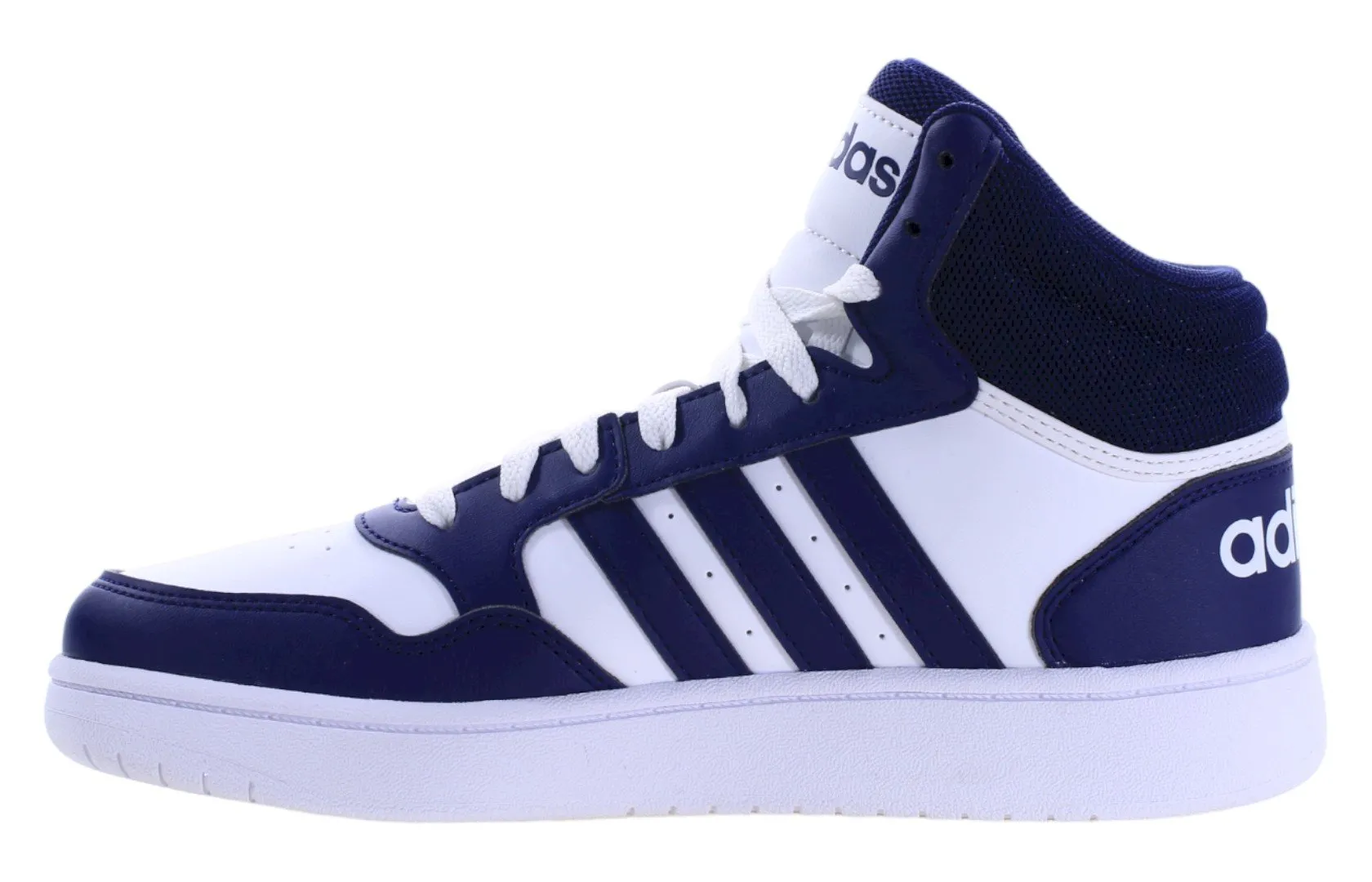 sneakersy dziecięce adidas Hoops z granatowymi paskami