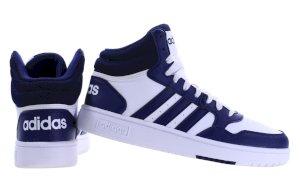 Buty  chłopięce adidas Hoops biało-granatowe za kostkę