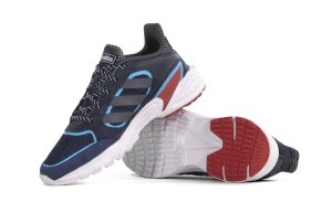 Buty markowe męskie skórzane Adidas niebieskie