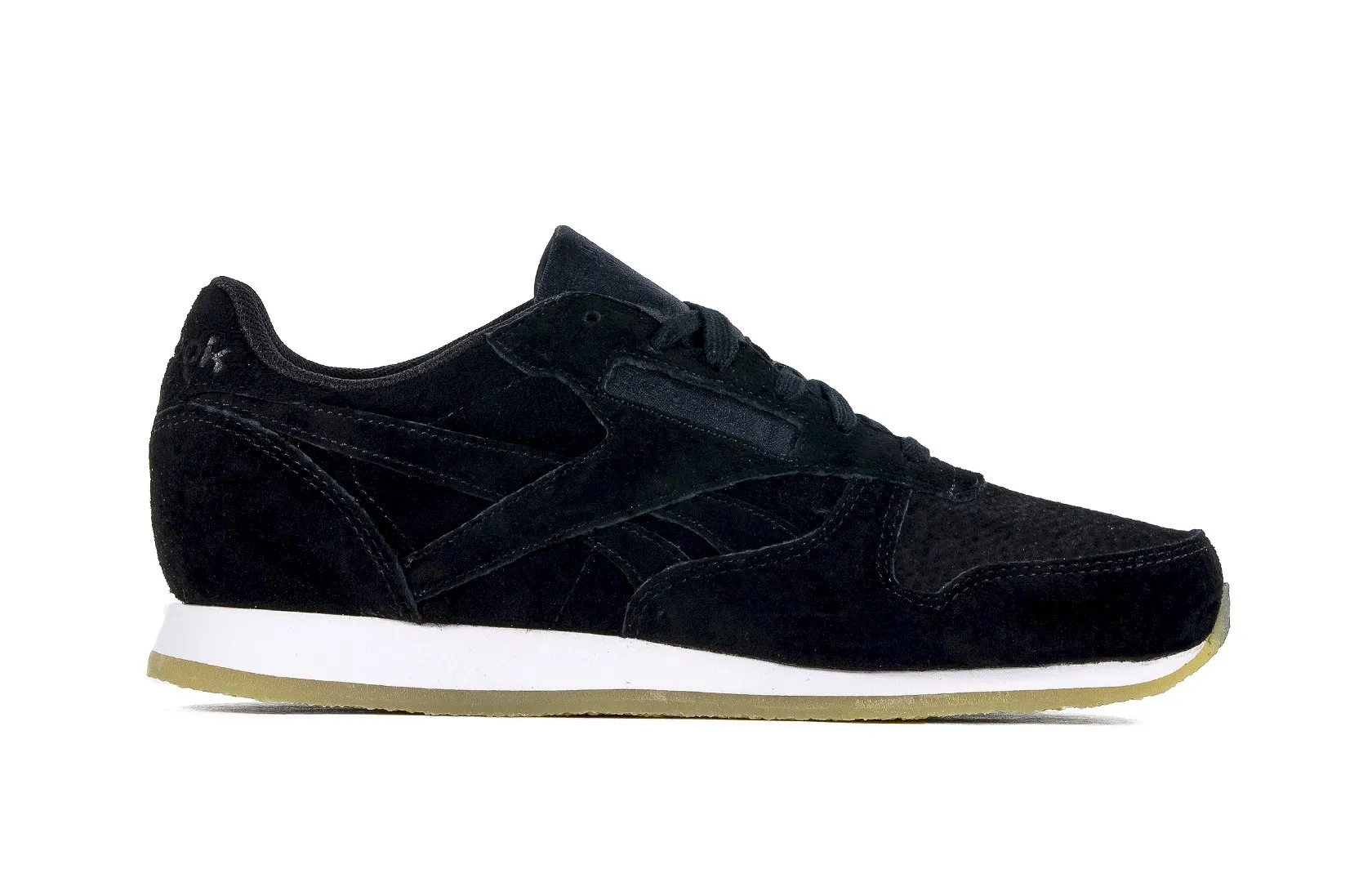 Reebok CL LTHR CREPE NEUTR AR0986 女士黑色麂皮运动鞋