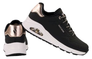 Skechers UNO Shimmer czarne sneakersy damskie na jesień