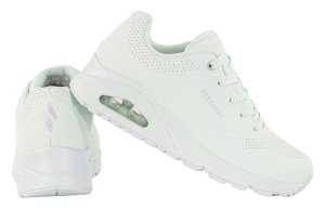 Zielone buty sportowe damskie Skechers z perforowaną cholewką