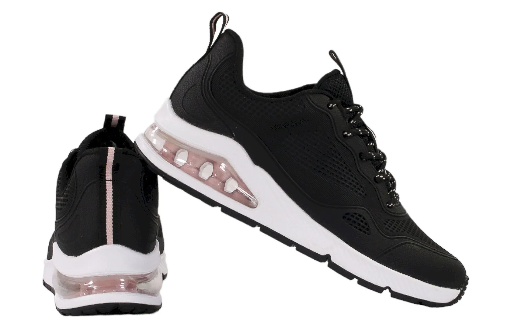 Женские черные кроссовки Skechers UNO 2 с белой подошвой