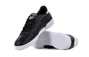 Buty skórzane damskie czarne Reebok CLUB C 85 EMBOSS