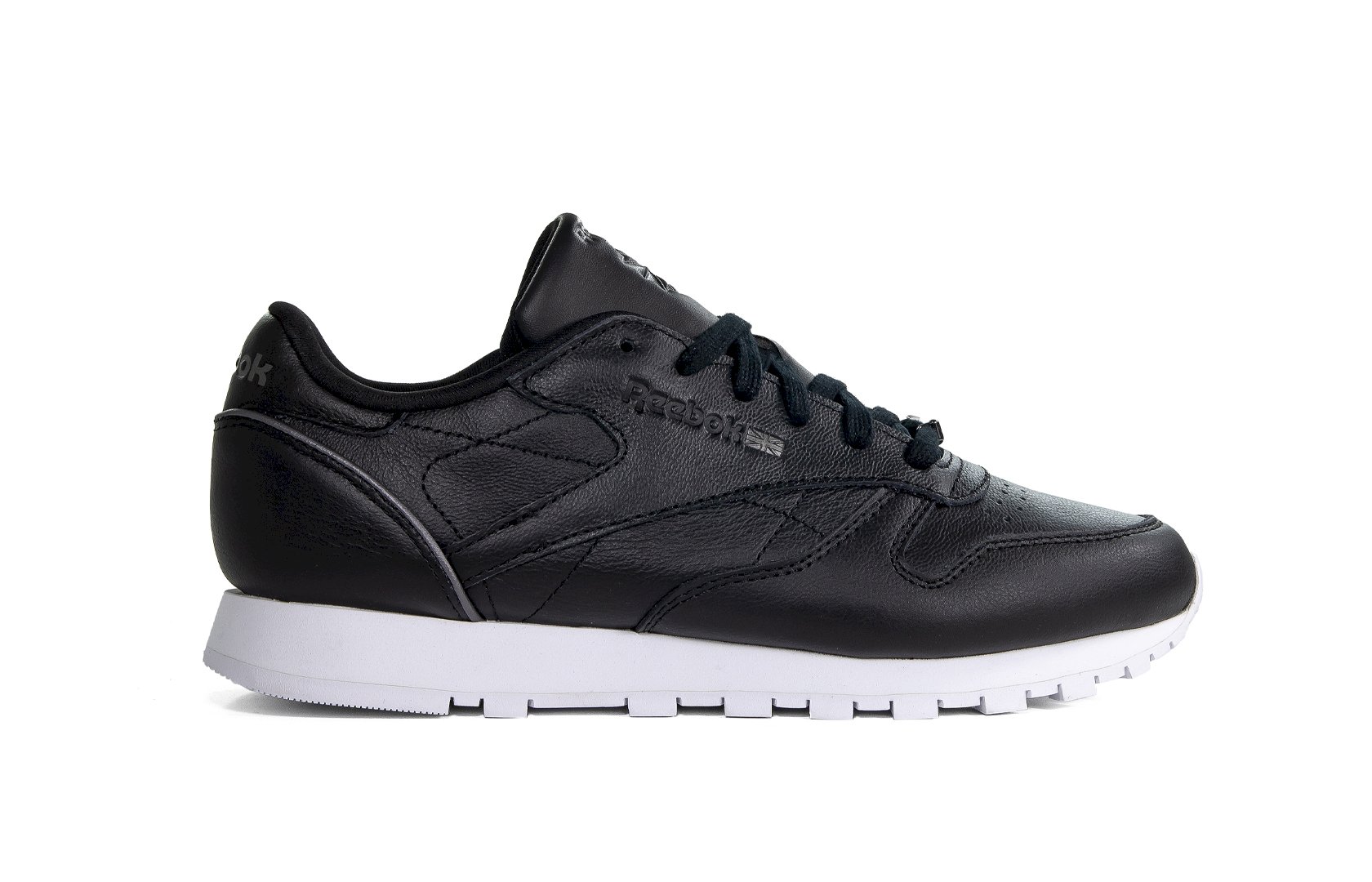 Czarne skórzane buty damskie Reebok CL LTHR HW BS9879