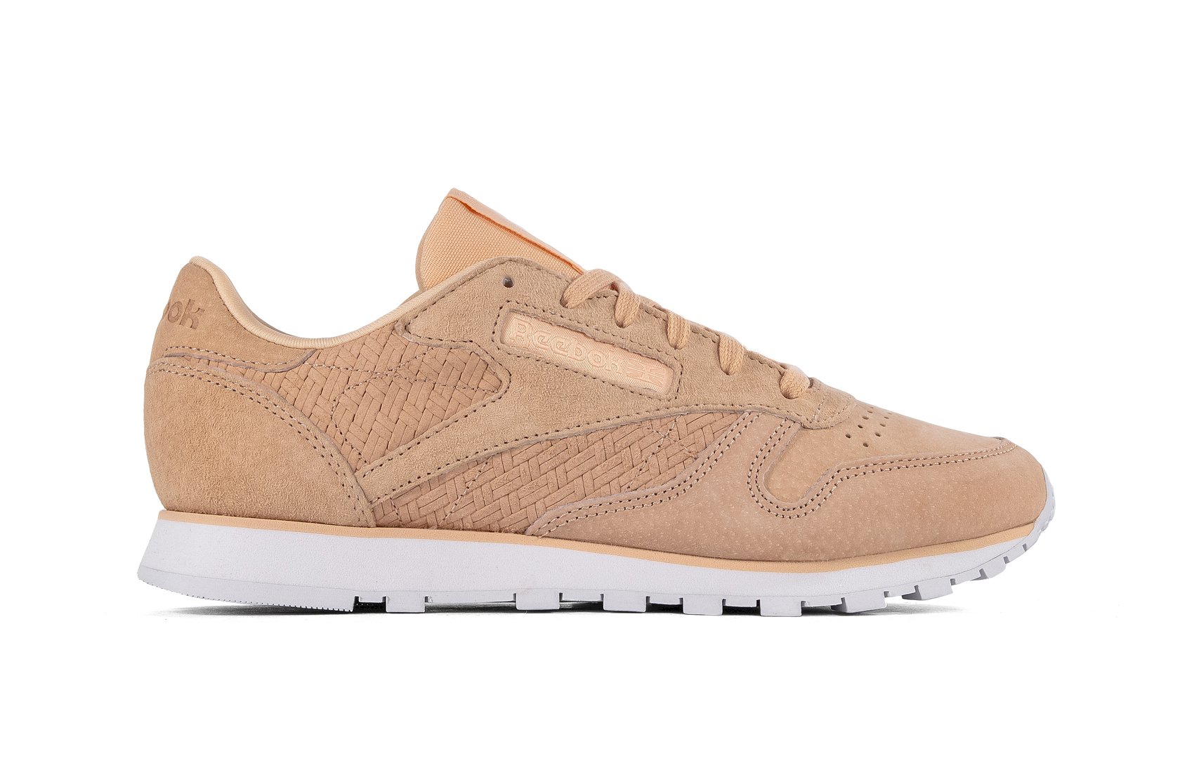 Różowe buty zamszowe damskie Reebok CL LTHR WOVEN EMB BT0004