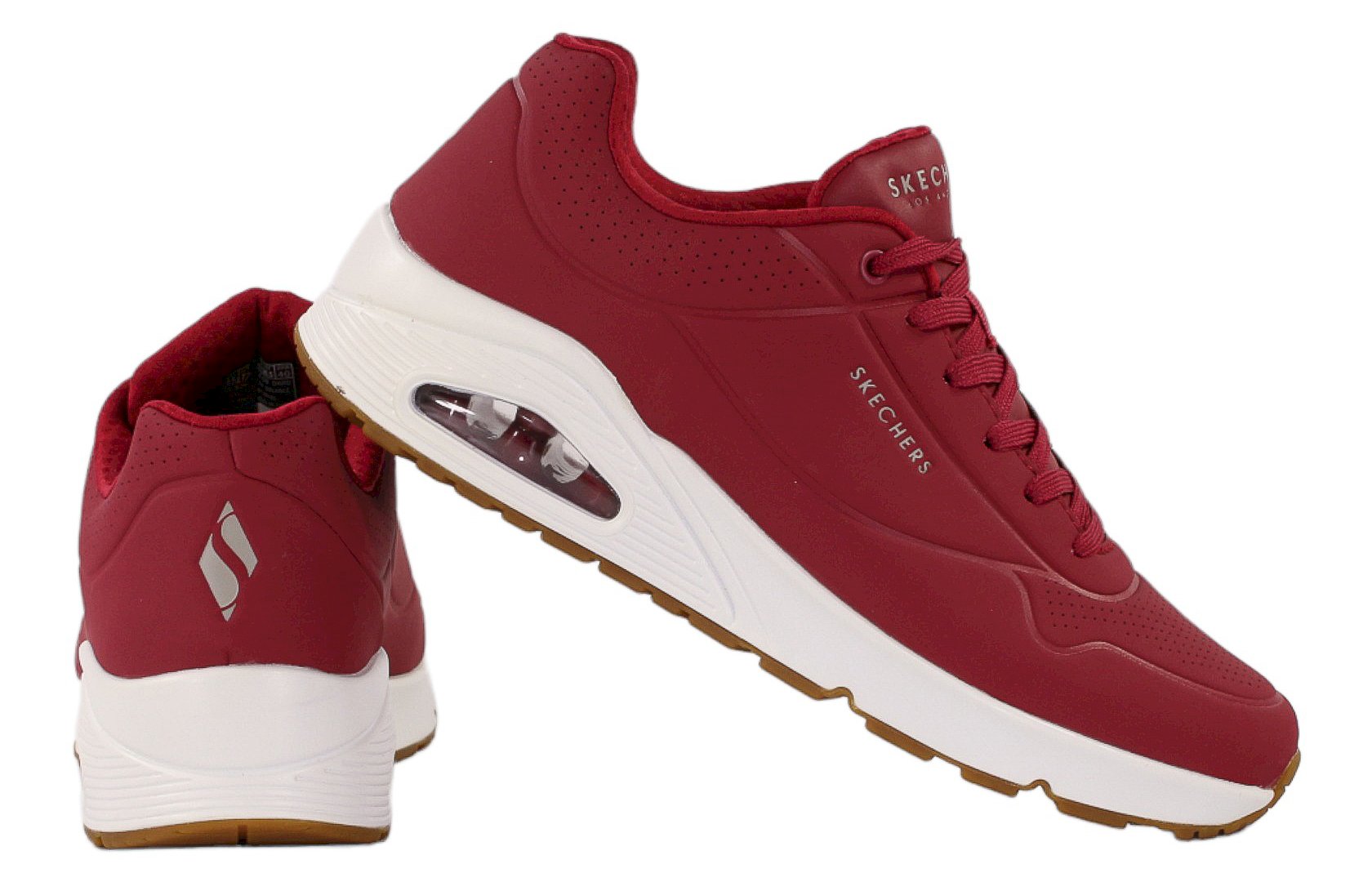 Czerwone sneakersy męskie Skechers UNO STAND ON AIR 52458-DKRD