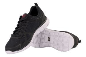 Skechers TRACK 52631-BKRD Men's Athletic Shoes with a White Sole