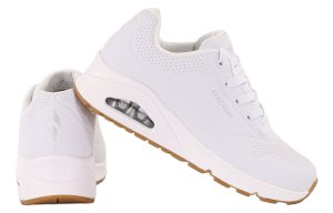 Buty damskie na koturnie białe Skechers UNO