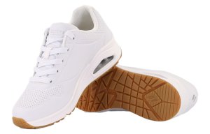 Białe sneakersy damskie Skechers UNO 73690-WHT