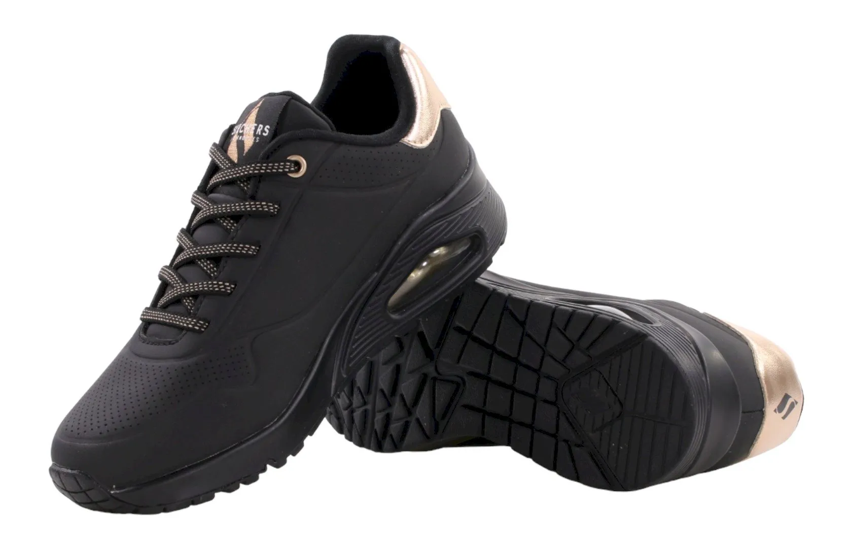 Черные женские кроссовки Skechers UNO с воздушной подушкой в подошве