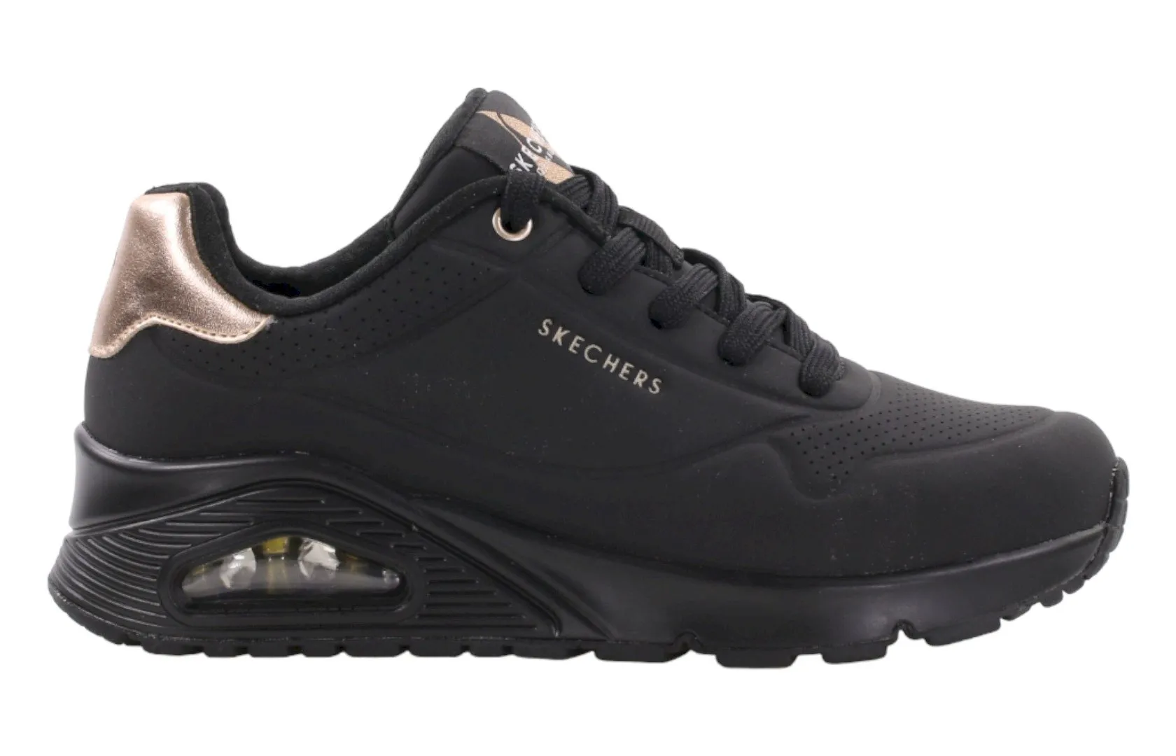 Жіночі чорні туфлі на танкетці Skechers UNO 177094-BBK