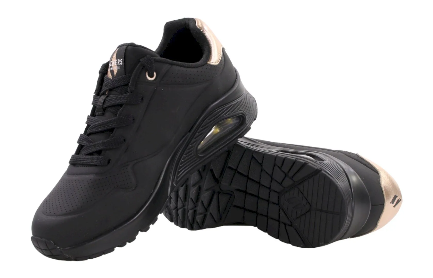 Чорні кросівки Skechers UNO з повітряною подушкою в підошві